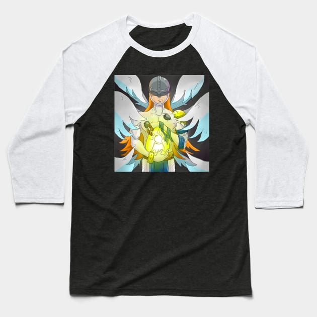 Angemon Digimon Baseball T-Shirt by alchimist